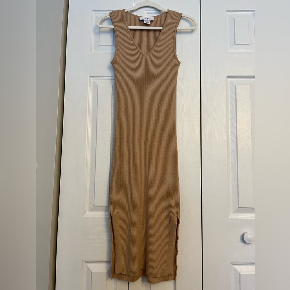 Magaschoni Cream/Tan Midi Length Dress